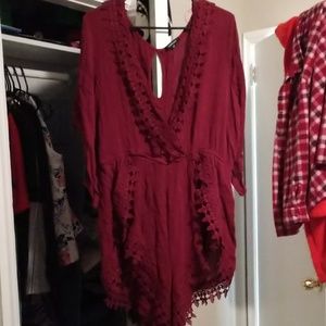 Charolette Russe Ambience Burgundy Romper